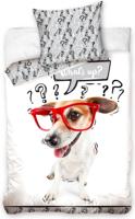 Dreamee Dekbedovertrek What's up dog bril 140x200 cm Dreamee Dekbedovertrek What's up dog bril 140x200 cm