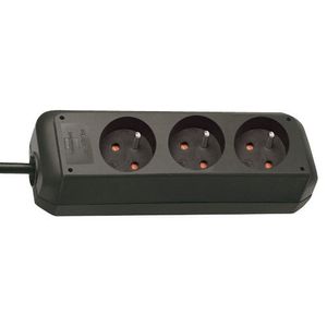 Brennenstuhl 1157504130 Stekkerdoos | Eco-Line | 3 Sockets type E België | Zwart | 3 meter