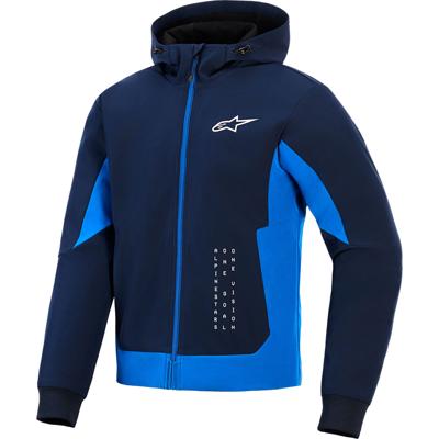 ALPINESTARS Radium Tech Hoodie, Motorhoodie heren, Nacht Marineblauw-Koningsblauw