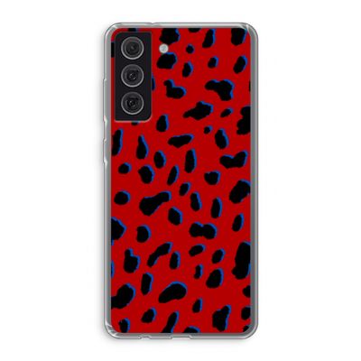 Red Leopard: Samsung Galaxy S21 FE Transparant Hoesje