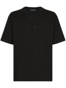 Dolce & Gabbana t-shirt en coton à ornements strassés - Noir