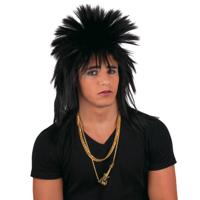 Funny Fashion Punker verkleed pruik - voor heren - zwart - carnaval