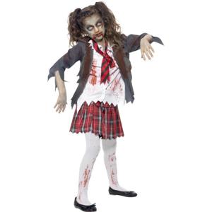 Zombie schoolmeisje verkleedkleding kostuum voor meisjes - Horror/ Halloween thema