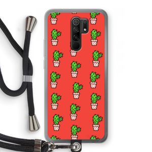 Mini cactus: Xiaomi Redmi 9 Transparant Hoesje met koord