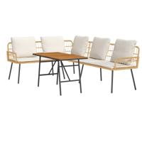 Tuinbankenset 2 pcs Beige poly rattan