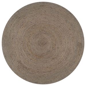 VidaXL Vloerkleed handgemaakt rond 150 cm jute grijs