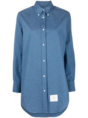 Thom Browne robe-chemise à patch logo - Bleu