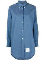 Thom Browne robe-chemise à patch logo - Bleu
