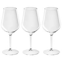 Santex Wijnglas - 12x - onbreekbaar kunststof - 47 cl - 470 ml - witte en rode wijn glazen