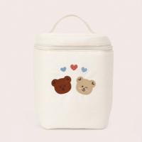 Baby Stroller Handheld Insulated Storage Bag Beige / Bear Heart