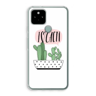 I love cacti: Google Pixel 5 Transparant Hoesje