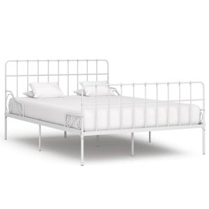 Bedframe met lattenbodem metaal wit 120x200 cm