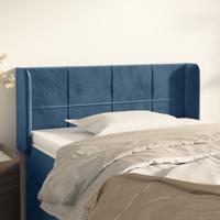 Hoofdbord met randen 83x16x78/88 cm fluweel donkerblauw