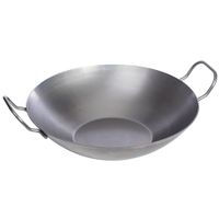 IJzeren wokpan Maat: Ø 30,5 cm, bodem Ø 14,0 cm, h 8,0 cm, 8,0 cm, 1,6 kg