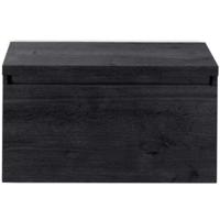 Frozen Badmeubelset 80 cm - Greeplijst in Kleur - Inclusief Wastafelbovenblad Black Oak