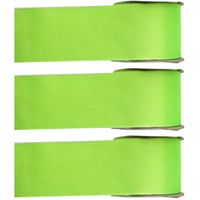 3x Hobby/decoratie lime groene satijnen sierlinten 2,5 cm/25 mm x 25 meter