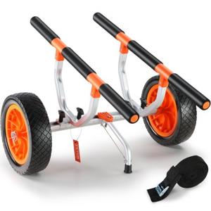 VEVOR kajaktrolley kanotrolley gemaakt van aluminiumlegering 800x751x470mm tot 204kg belasting 30cm rubberen wielen 170-440mm verstelbaar voor boottrolley kajak kano transporttrolley trolley surftrolley boottrailer