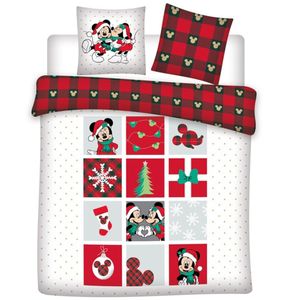 Disney Minnie & Mickey Mouse Dekbedovertrek Kerst - 200 x 200 cm