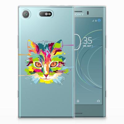 Sony Xperia XZ1 Compact Telefoonhoesje met Naam Cat Color Sony Xperia XZ1 Compact Telefoonhoesje met Naam Cat Color