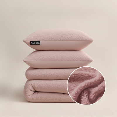 Sale: -30% | Dekbedovertrek Teddy - Roze - Tweepersoons (200x200 Cm) - Roze Microvezel Teddy - Effen - Fresh And Co - Dekbed-Discounter.nl