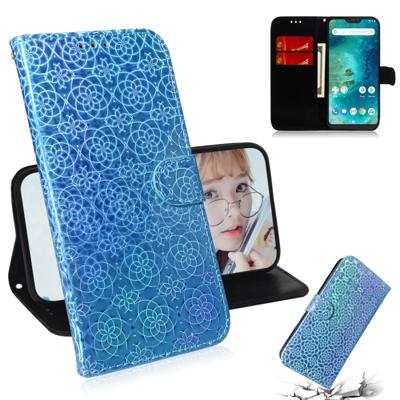 Voor Xiaomi Redmi 6 Pro effen kleur kleurrijke magnetische Buckle horizontale Flip PU lederen draagtas met houder & kaartsleuven & portemonnee & Lanya