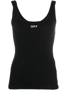 Off-White débardeur nervuré à logo imprimé - Noir
