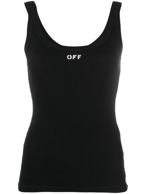 Off-White débardeur nervuré à logo imprimé - Noir