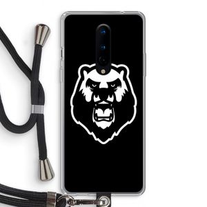 Angry Bear (black): OnePlus 8 Transparant Hoesje met koord