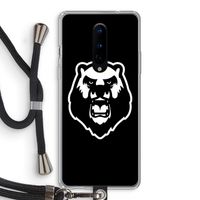 Angry Bear (black): OnePlus 8 Transparant Hoesje met koord