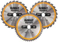 DeWALT DT1963 Cirkelzaagbladen Set 250mm (2X 24T 1X 48T)