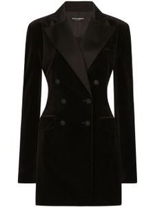 Dolce & Gabbana blazer Turlington en velours - Noir