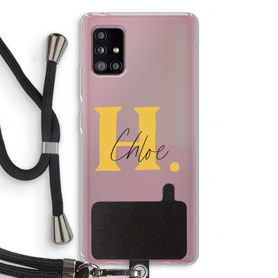 Amber Script: Samsung Galaxy A51 5G Transparant Hoesje met koord