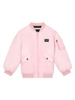 Dolce & Gabbana Kids veste bomber à logo appliqué - Rose