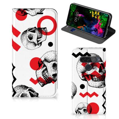 Mobiel BookCase LG G8s Thinq Skull Red Mobiel BookCase LG G8s Thinq Skull Red