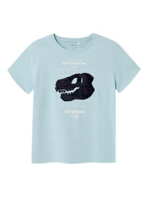 Name it zomer korte mouw t-shirt jongens - blauw - regular fit - NkmKurth