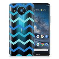 Nokia 8.3 | TPU bumper | Zigzag Blauw