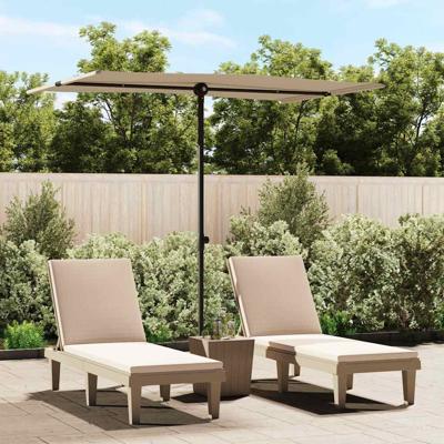 VidaXL Parasol met aluminium paal 2x1,5 m taupe