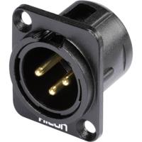 Hicon HI-X3DM-G XLR-connector Flensstekker, contacten recht Aantal polen: 3 Zwart 1 stuk(s) - thumbnail