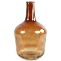 Countryfield Vaas - transparant bruin - glas - XL fles vorm - D25 x H42 cm - thumbnail