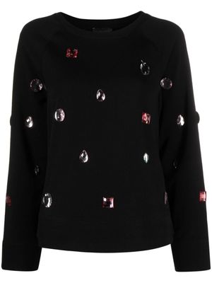 Emporio Armani Sweater verfraaid met edelstenen - Zwart