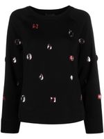 Emporio Armani Sweater verfraaid met edelstenen - Zwart - thumbnail