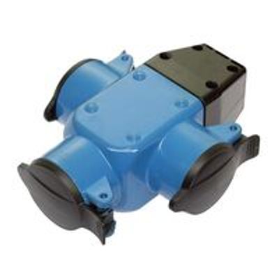 Schwabe Verdeeldoos 3-weg IP44 Blauw/Zwart