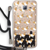 Doggy: Samsung Galaxy J3 (2016) Transparant Hoesje met koord