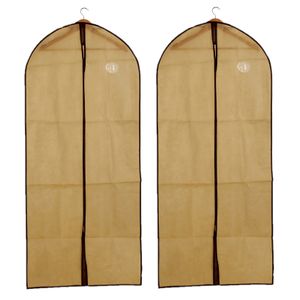 5x stuks beige kledinghoezen 60 x 170 cm met kijkvenster