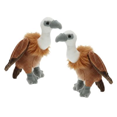 Cornelissen Pluche vale gieren knuffel vogels - 2x - bruin - 21 cm - knuffeldieren Cornelissen Pluche vale gieren knuffel vogels - 2x - bruin - 21 cm - knuffeldieren