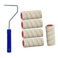 5x verfroller / vachtrollers incl rollerbeugel - 10 cm - rollers voor het schilderen