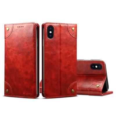 Voor iPhone XS Max barok eenvoudige horizontale Flip lederen draagtas met houder & kaartsleuven & portemonnee (rood)