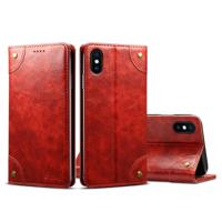 Voor iPhone XS Max barok eenvoudige horizontale Flip lederen draagtas met houder & kaartsleuven & portemonnee (rood) Voor iPhone XS Max barok eenvoudige horizontale Flip lederen draagtas met houder & kaartsleuven & portemonnee (rood)