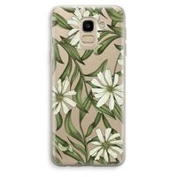 Wit bloemenpatroon: Samsung Galaxy J6 (2018) Transparant Hoesje