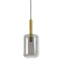 Light&living Hanglamp Ø22x52 cm LEKAR antiek brons+smoke glas